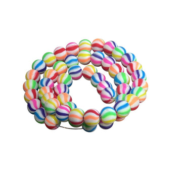 POLYMER CLAY RAINBOW STRIPY ROUNDS