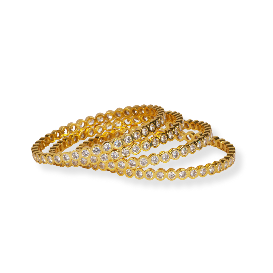 Kundan Polki Bangles (Gold Plated)