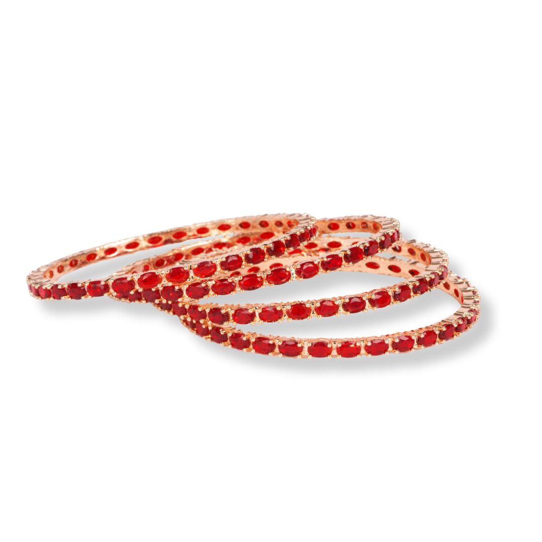 Rubi Stone AD Bangles (Rose Gold)