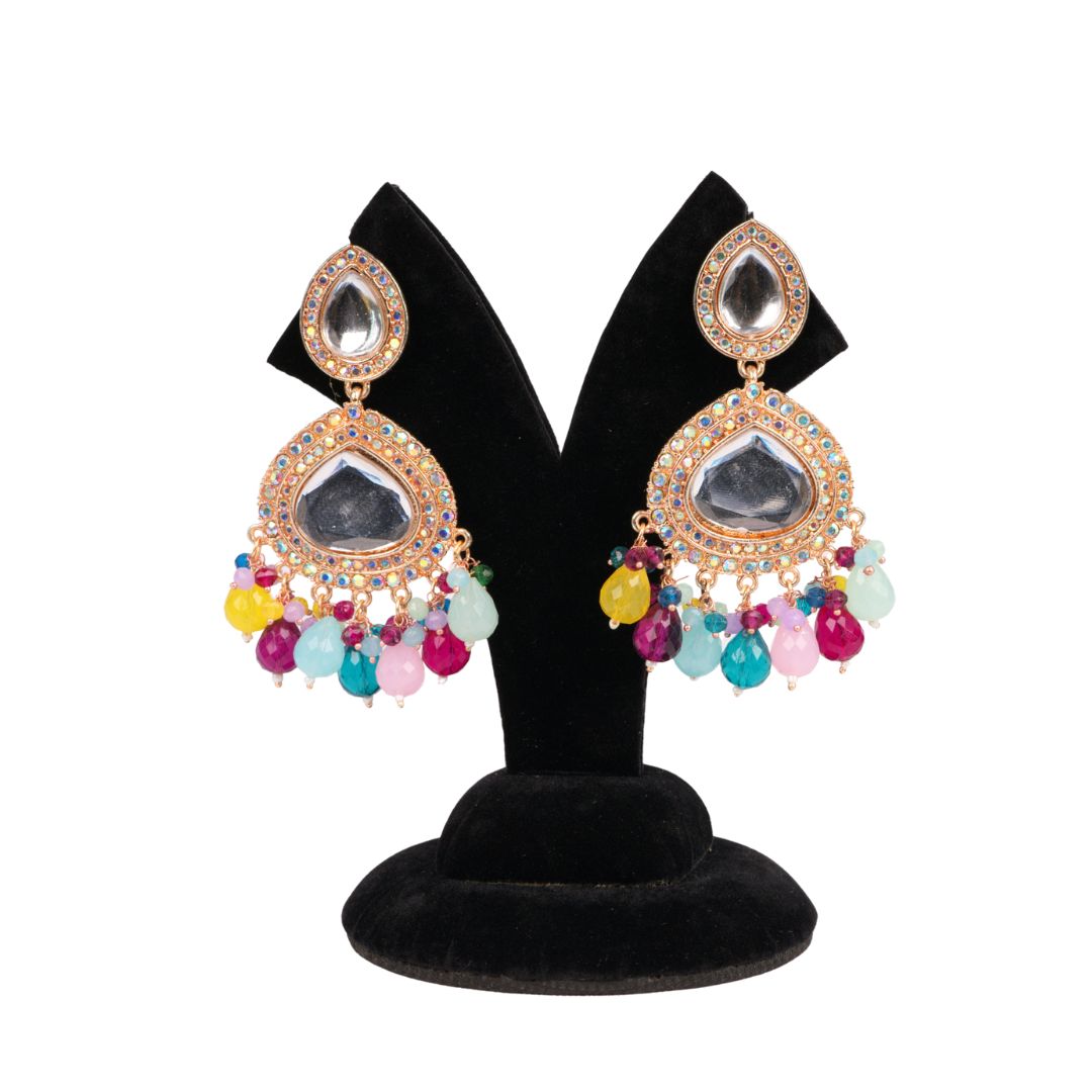 Dhwani Earrings (Rose Gold Multi Finish)