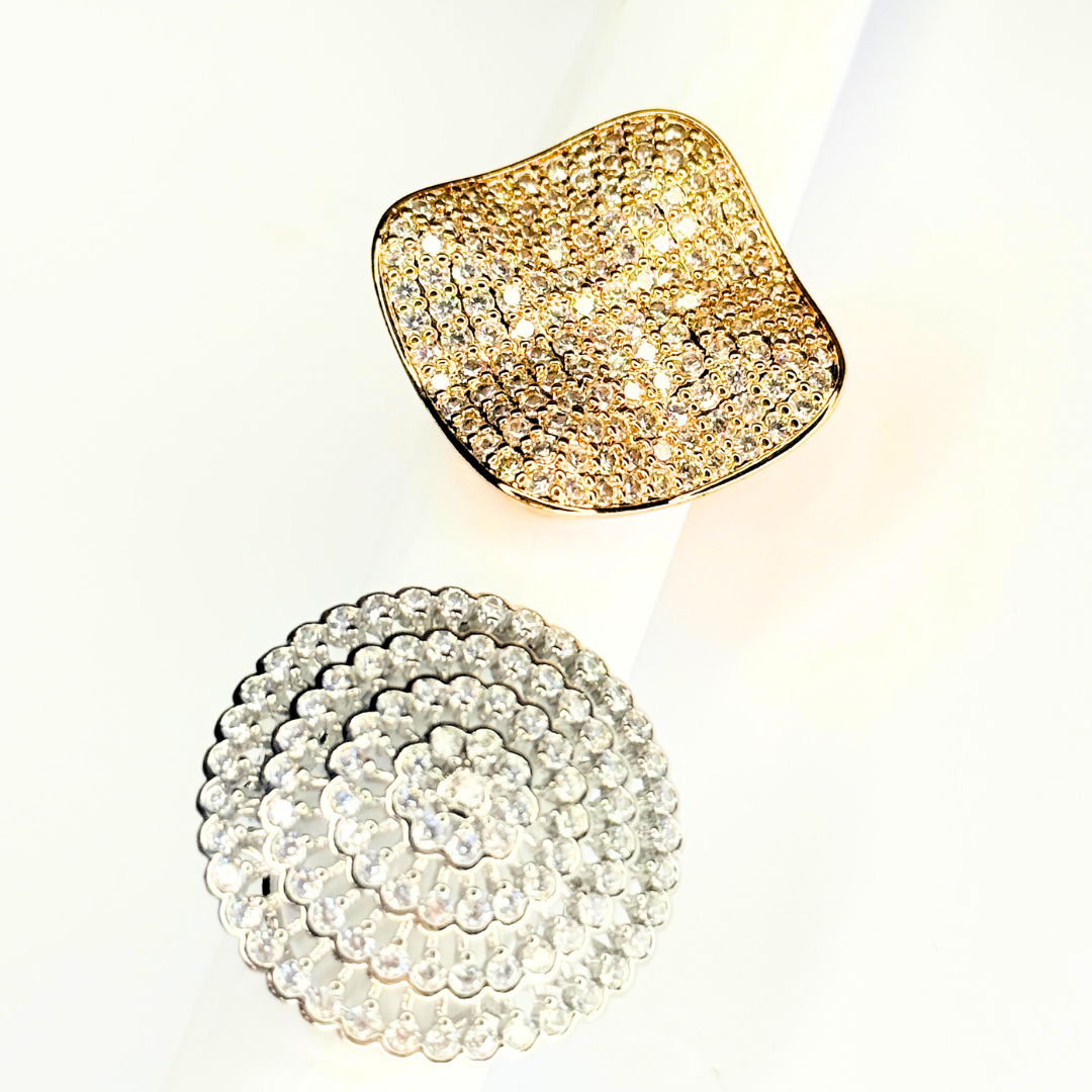 Cushion Cut Floral Domed Cluster Ring