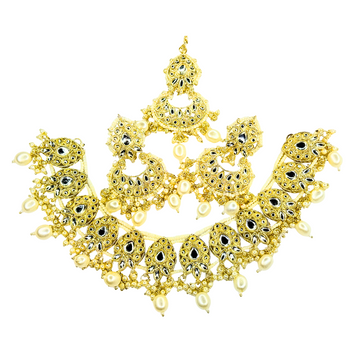 Dhyani ,Gold Tone Kundan Pearl Necklace