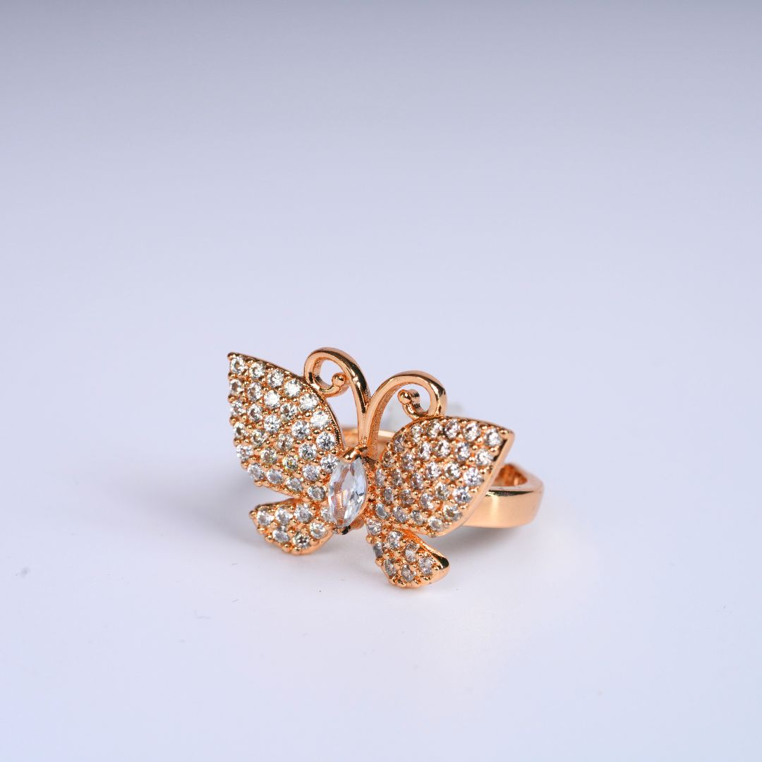Butterfly Ring Gold & Silver Finish