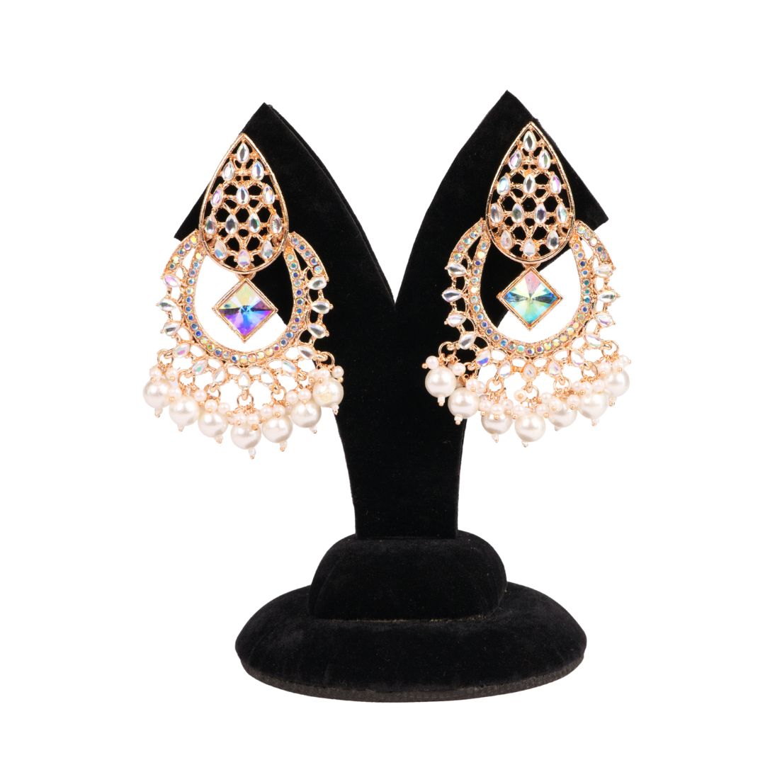 Dhwani Earrings – Rose Gold Elegance