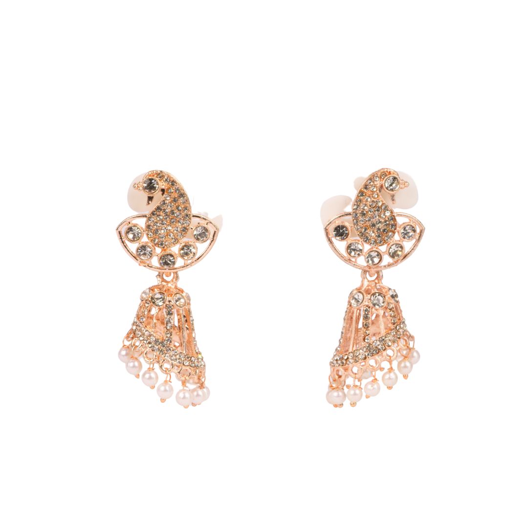 Dhwani Earrings – Rose Gold Finish