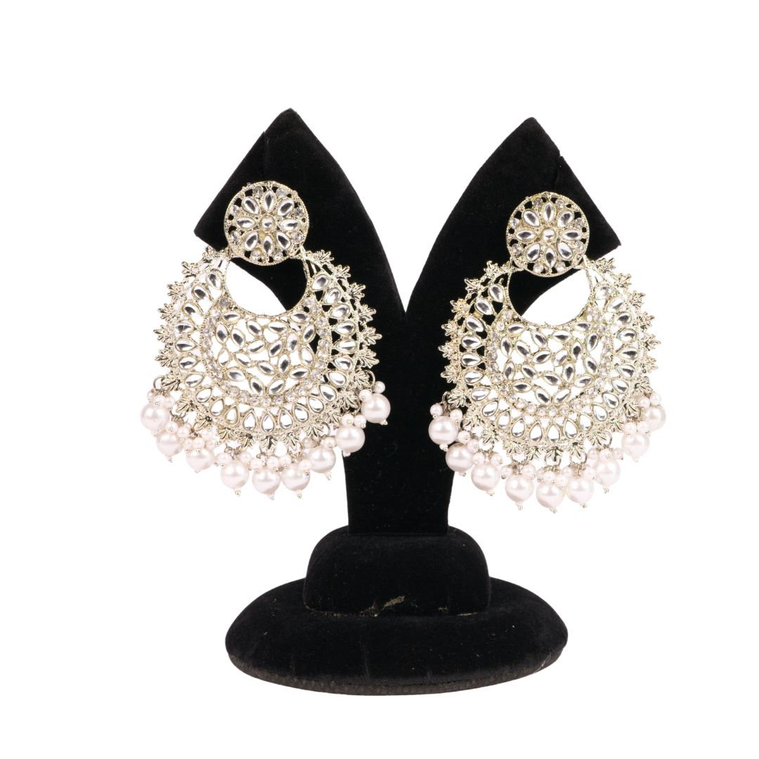 Dhwani Earrings – Silver Finish