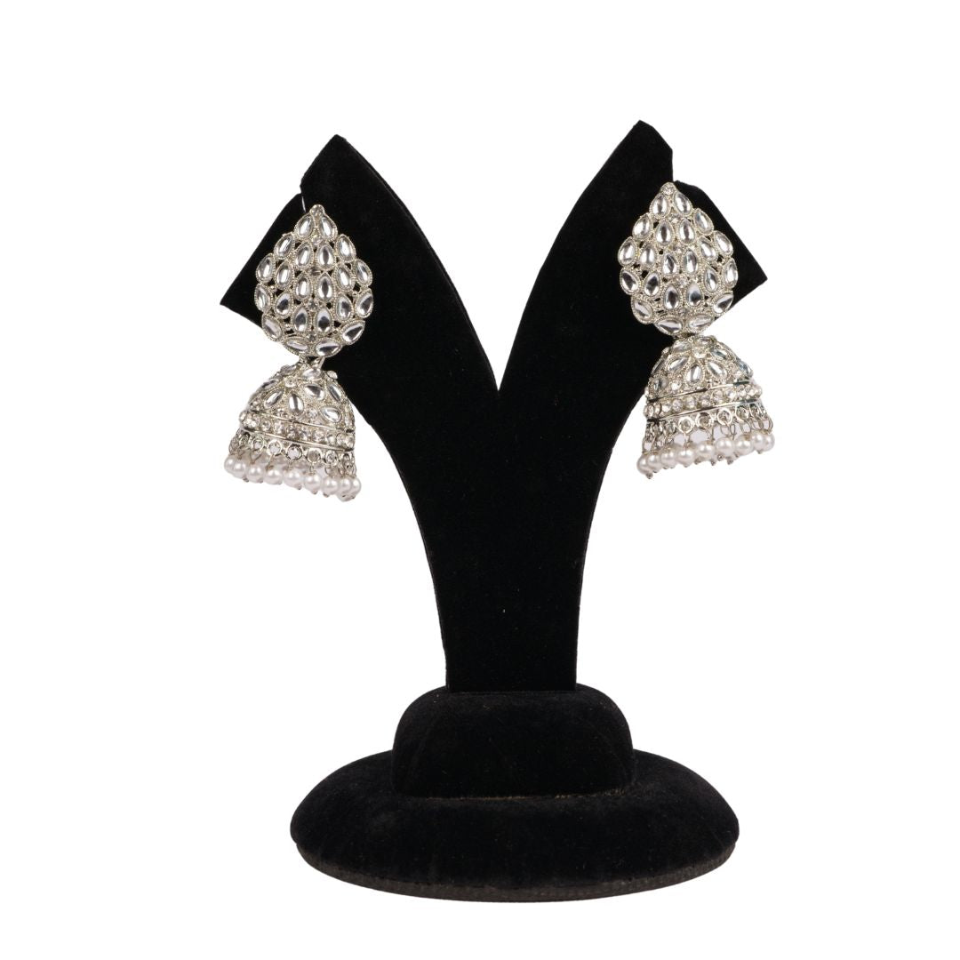 Dhwani Earrings – Silver Finish Model 1