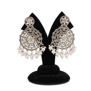 Dhwani Earrings – Silver Finish Model 5